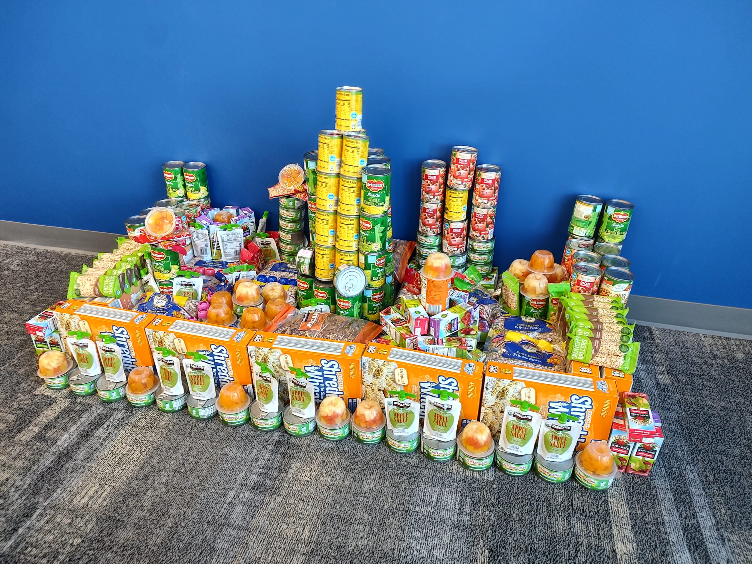 Canstruction - garden with flowers